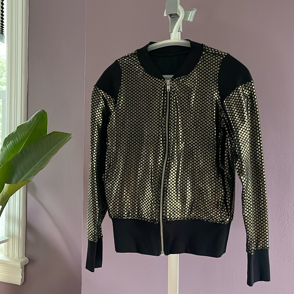 Black milk XS black and gold bomber jacket